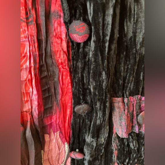 Alberto Makali Black Elegant Lace Goth Steampunk Classic Jacket Top XL Velvet - Picture 9 of 14